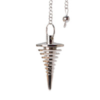 Dowsing groove pendulum, brass silver plated