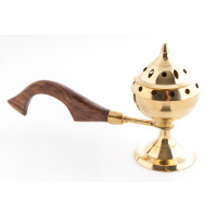 Incense holder with wooden handle Selena, smaller