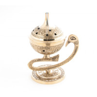 Brass incense burner, Swan