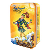 Radiant Rider-Waite tarot cards in a tin