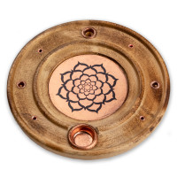 Round holder for incense sticks and cones - Lotus mandala