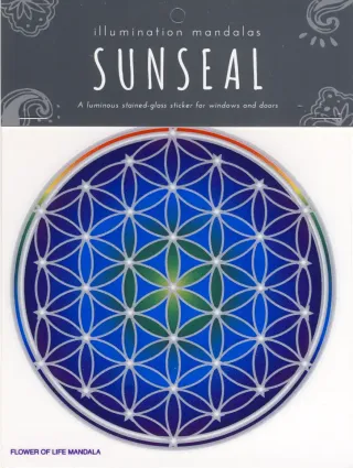 Nalepka za steklo Sunseal Flower of life mandala - Mandala roža življenja