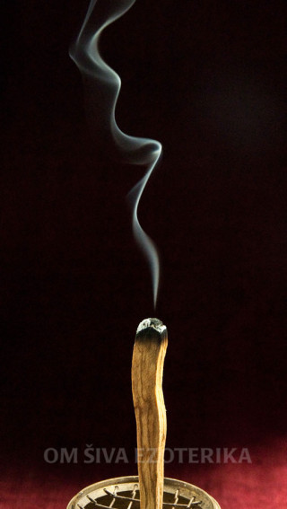 Burning palo santo stick